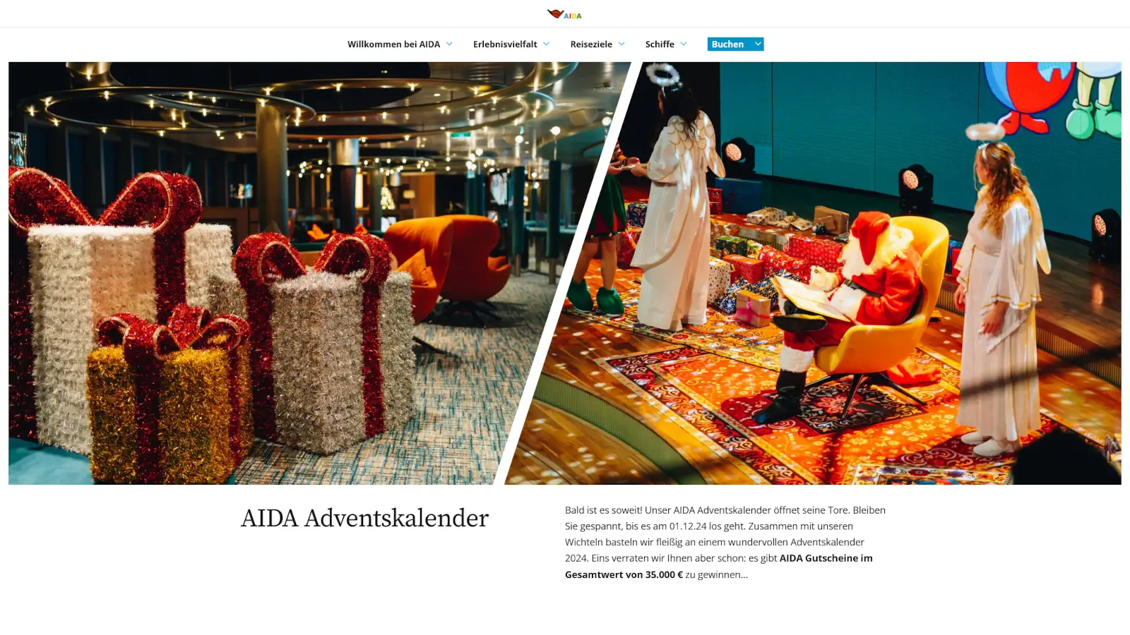 Das AIDA Adventskalender Gewinnspiel 2024 mit tollen Preisen.