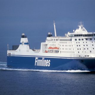 Die Finnlines Fähre auf dem Weg von Travemünde nach Helsinki.