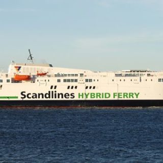 Die neue Scandlines Hybridfähre Copenhagen auf Probefahrt.