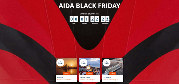AIDA Black Friday 2025 - Kreuzfahrten ab 529€ buchen