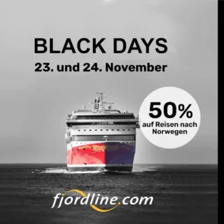 Fjord Line Black Friday 2025 - 50% Rabatt bei den Black Days