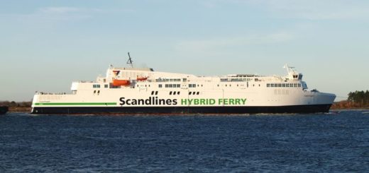 Die neue Scandlines Hybridfähre Copenhagen auf Probefahrt.